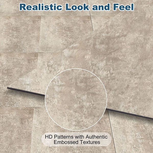 12" x 12" Luxury Vinyl Tile, Self-adhesive Vinyl Flooring (Set of 50)