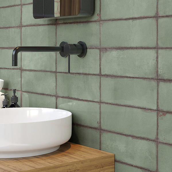 Ivy Hill Tile Santa Fe Green 3.93 inch x 11.96 inch Polished Ceramic Wall Tile (10.76 sq. ft./case)