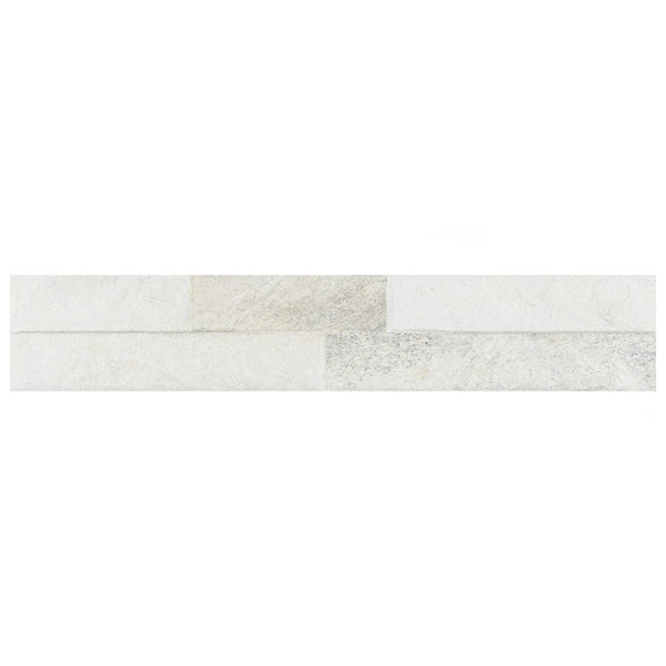 Merola Tile Ordino White Porcelain Tile 0.34 inch Thick 3.25 inch x 17.5 inch 9.6 sq. ft./Case Textured Stone Look Wall Tile