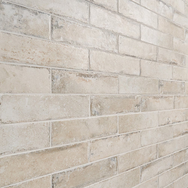 Ivy Hill Tile Granada Pergamo Porcelain Tile 0.37 inch Thickness 3 inch Width 10.82 sq. ft. Coverage Natural Travertine Look Floor and Wall Tile