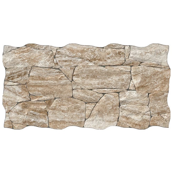 Merola Tile Caldera Roques Stone Porcelain Floor and Wall Tile 12.63 inch x 25.13 inch 11.2 sq. ft./Case Matte Stone Look Rectangular Tile