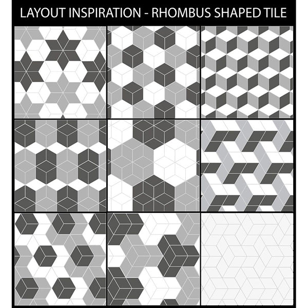 Merola Tile Rhombus Dark Grey 5-1/2-inch x 9-1/2-inch Semi-Gloss Porcelain Floor and Wall Tile (11.68 sq. ft. / case)