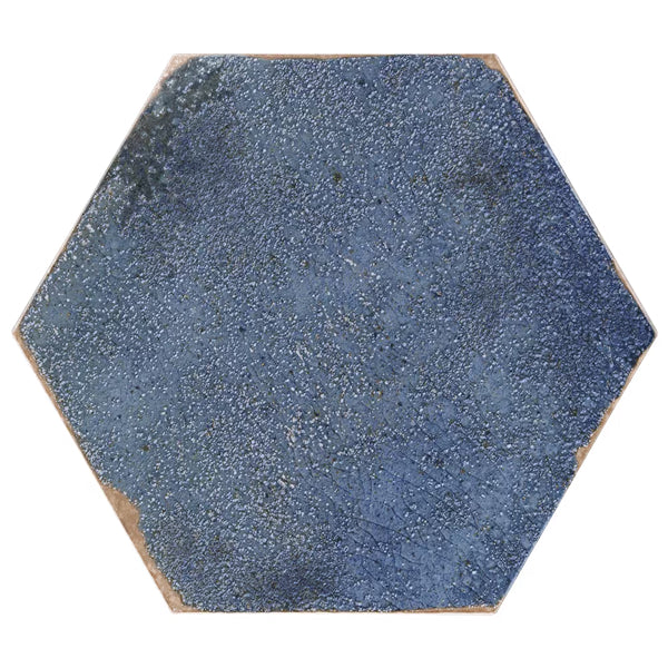 Ivy Hill Tile Mandalay Hex Blue Porcelain Tile – 0.35 inch Thick, 9.13 inch x 10.51 inch, 8.07 sq.ft/Case – Polished Hexagon Finish