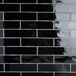 Load image into Gallery viewer, Merola Tile Chester Nero Ceramic Wall Tile 0.35 inch Thick 3 inch Wide 5.72 sq ft/case Glossy Subway Finish