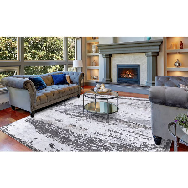 Home Decorators Collection Lakeside Grey 5 ft. 3-inch x 7 ft. 3-inch Indoor Area Rug – Contemporary Stain Resistant Rug