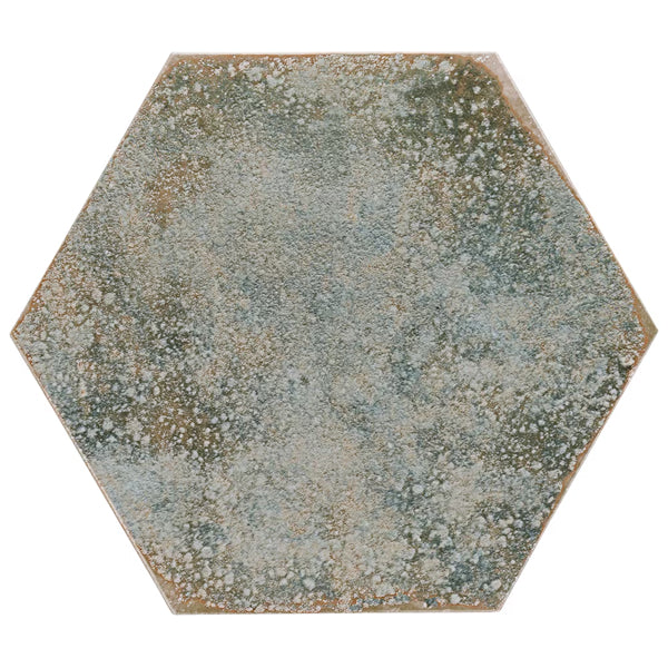 Ivy Hill Tile Mandalay Hex Green Porcelain Tile – 0.35 inch Thick, 9.13 inch x 10.51 inch, 8.07 sq.ft/Case – Polished Hexagon Finish