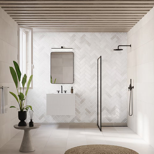 Ivy Hill Kingston White Polished Ceramic Wall Tile 3 inch x 8 inch 0.31 inch Thick 5.38 sq ft/case