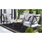 Load image into Gallery viewer, Hampton Bay Border Black/Beige 8 ft. x 10 ft. Indoor/Outdoor Area Rug – Fade Resistant Polypropylene Rug