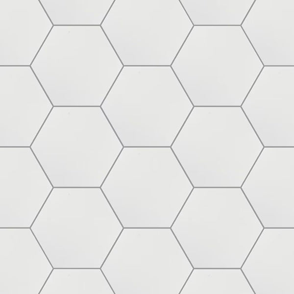 Merola Hexatile Matte Blanco Porcelain Tile 0.37 inch Thick 7 inch x 8 inch 7.67 sq. ft./case Matte Hexagon