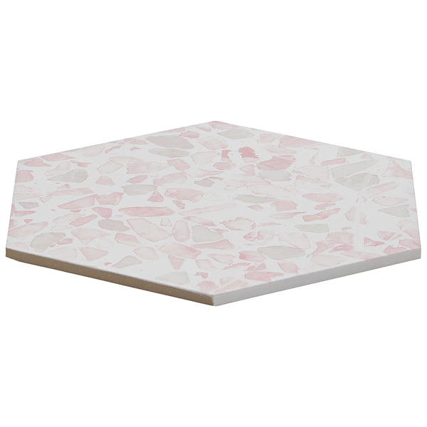 Ivy Hill Tile Fusion Hex Pink Terrazzo 9 inch x 10.5 inch Matte Porcelain Floor and Wall Tile 8.07 sq ft per Case Hexagon