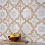 Charger l'image dans la visionneuse de galerie, Merola Tile Kings Clay Blossom 17.63 inch x 17.63 inch Ceramic Floor and Wall Tile 10.95 sq ft/case – Vintage Pattern Matte Finish