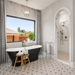 Load image into Gallery viewer, Merola Tile Classico Bardiglio Hex Flower Porcelain Tile 0.34 inch Thick x 7 inch Wide – 7.5 sq. ft. Coverage – Marble Look Hexagon Finish