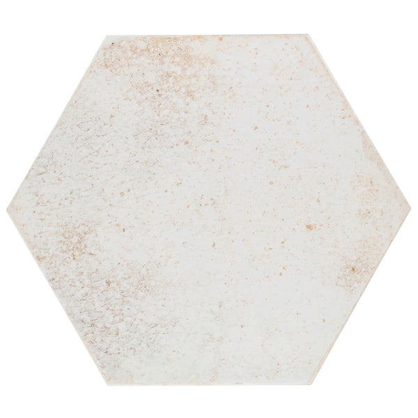 Ivy Hill Tile Mandalay Hex White Porcelain Tile – 0.35 inch Thick, 9.13 inch x 10.51 inch, 8.07 sq.ft/Case – Polished Hexagon Finish