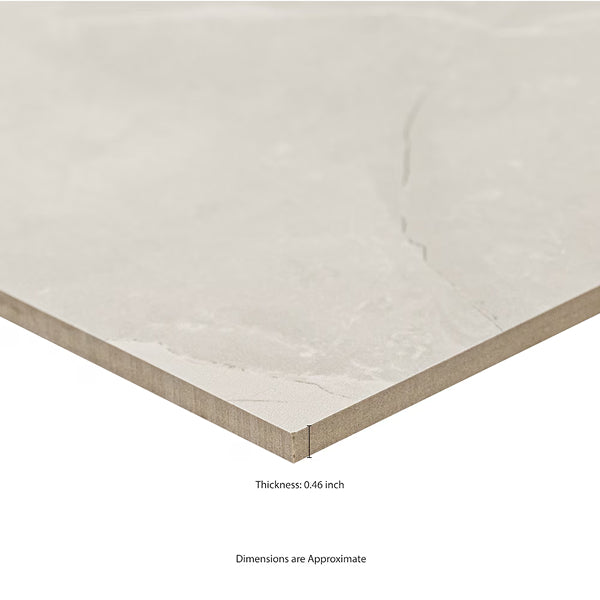 MSI Stone ULC Madison Luna Porcelain Tile 0.37 inch Thickness 24 inch Width 16 sq. ft. Coverage Polished Finish Marble Look