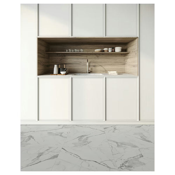 Anatolia Statuario Matte Rectified Porcelain Tile 24 inch x 24 inch – 15.5 sq. ft. per Case Large Format Marble Look Finish