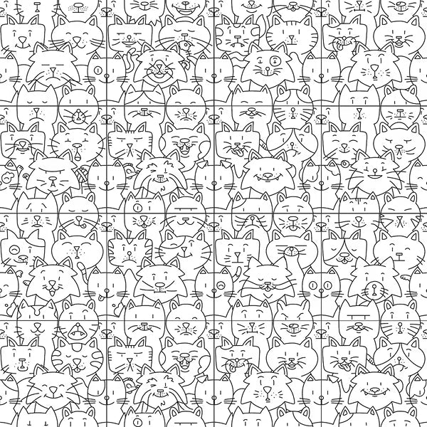 Merola Tile Oh My Cat Porcelain Floor and Wall Tile 9.75 inch x 9.75 inch x 0.4 inch – 10.88 sq. ft./Case, Mixed Textured White Finish