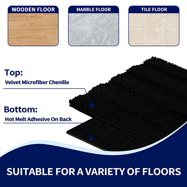 Faddis Soft Striped Rectangle Absorbent Non-Slip Bath Rug