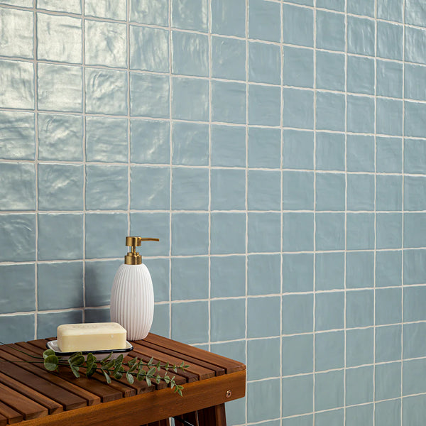 MSI Stone ULC Zelyge Marine Blue 4 inch x 4 inch Satin Ceramic Zellige Look Backsplash Tile (5.46 sq. ft./Case) – Semi-Gloss Finish