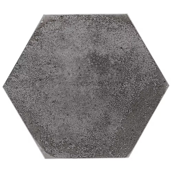 Ivy Hill Tile Mandalay Hex Antracite Porcelain Tile – 0.35 inch Thick, 9.13 inch x 10.51 inch, 8.07 sq.ft/Case – Polished Hexagon Finish