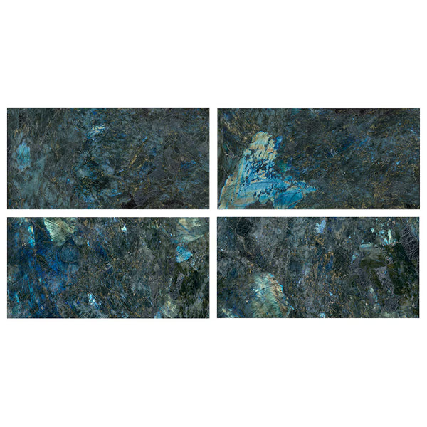 Ivy Hill Tile Jume Onyx Labradorite Blue Porcelain Tile – 0.39 inch Thick, 24 inch x 48 inch, 15.49 sq.ft/Case – Polished Onyx Look Finish