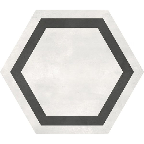 Anatolia Artisano Bianco Frame 7 inch Matte Pressed Porcelain Tile 2.80 sq ft per Case Hexagon