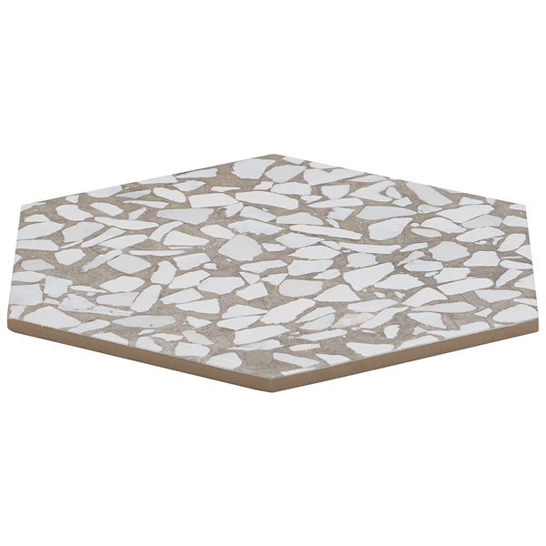 Ivy Hill Tile Fusion Hex Grigio Terrazzo 9 inch x 10.5 inch Matte Porcelain Floor and Wall Tile 8.07 sq ft per Case Hexagon