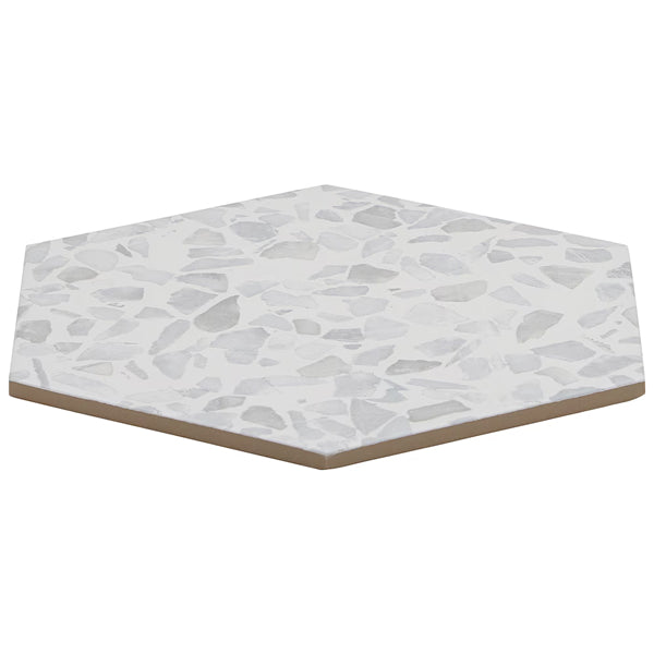 Ivy Hill Tile Fusion Hex Gray Terrazzo 9 inch x 10.5 inch Matte Porcelain Floor and Wall Tile 8.07 sq ft per Case Hexagon