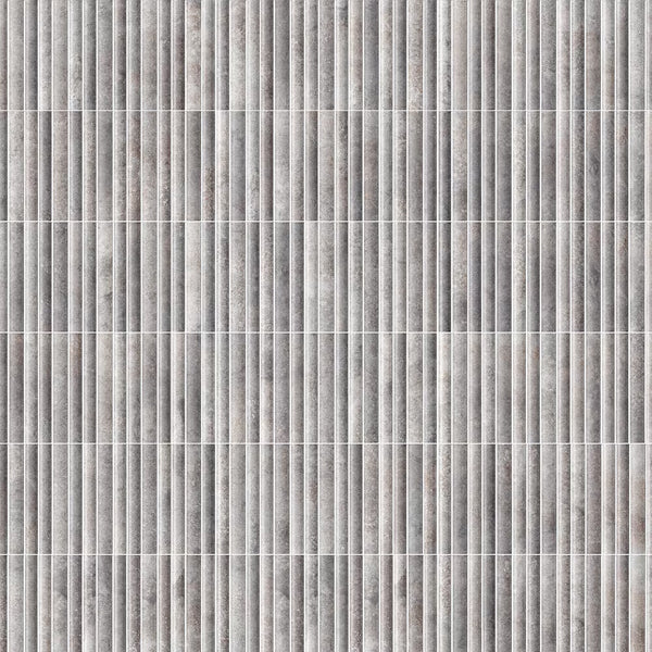 Merola Tile Rubik Greige Ceramic Wall Tile 0.35 inch Thick 5.88 inch Wide 10.78 sq. ft. per Case – Glossy Fluted Finish