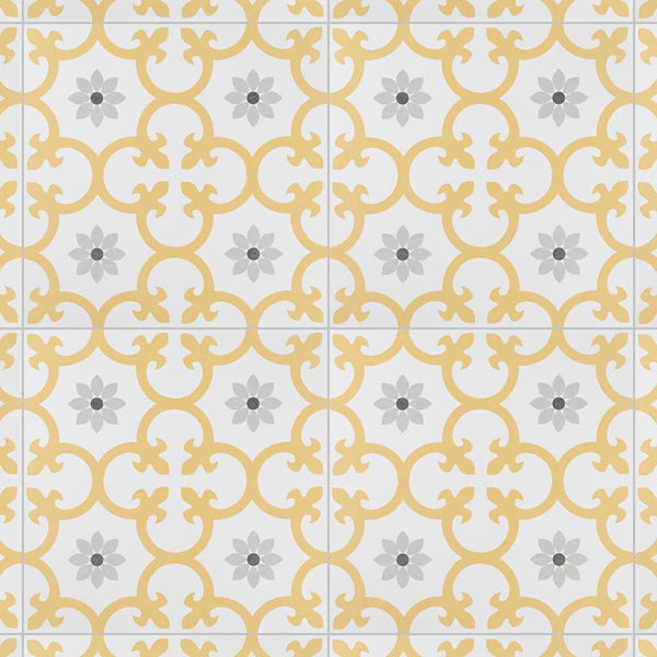 Merola Tile Daria Dandelion 9.75 inch x 9.75 inch Porcelain Floor & Wall Tile – 10.88 Sq. Ft./Case – Satin Finish
