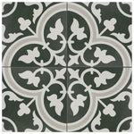Load image into Gallery viewer, Merola Tile Arte Black Porcelain Floor &amp; Wall Tile 0.4 inch Thick x 9.75 inch Wide Black Square – 10.88 sq. ft./Case, Glazed Satin Finish