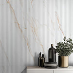 Load image into Gallery viewer, MSI Stone ULC Golden Sunset 16 inch x 48 inch Ceramic Fluted Wall Tile 0.42 inch Thick 5.17 sq ft/each Satin Finish Marble Look