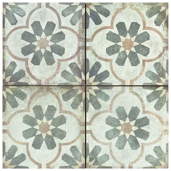 Merola Tile D’Anticatto Decor Florence Porcelain Floor and Wall Tile 8.75 inch x 8.75 inch x 0.38 inch – 11.25 sq. ft./Case, Matte Textured Rustic Finish