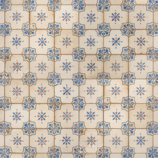 Merola Tile Mirambel Azul 13 inch x 13 inch Ceramic Floor and Wall Tile – 12.2 sq. ft. per Case, Matte Textured Finish