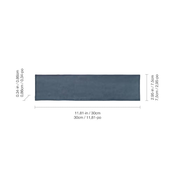 Anatolia Aura Indigo Glossy Pressed Ceramic Wall Tile 0.34 inch Thick 2.95 inch W 10.66 sq ft/case