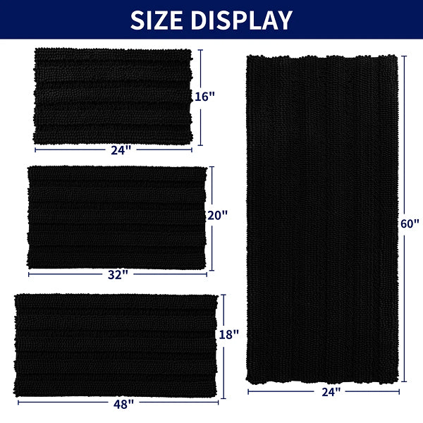 Faddis Soft Striped Rectangle Absorbent Non-Slip Bath Rug