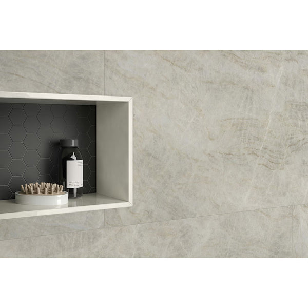 Anatolia Taj Mahal Porcelain Tile 0.34 inch Thickness 24 inch Width 15.5 sq. ft. Coverage Polished Rectified Marble Look
