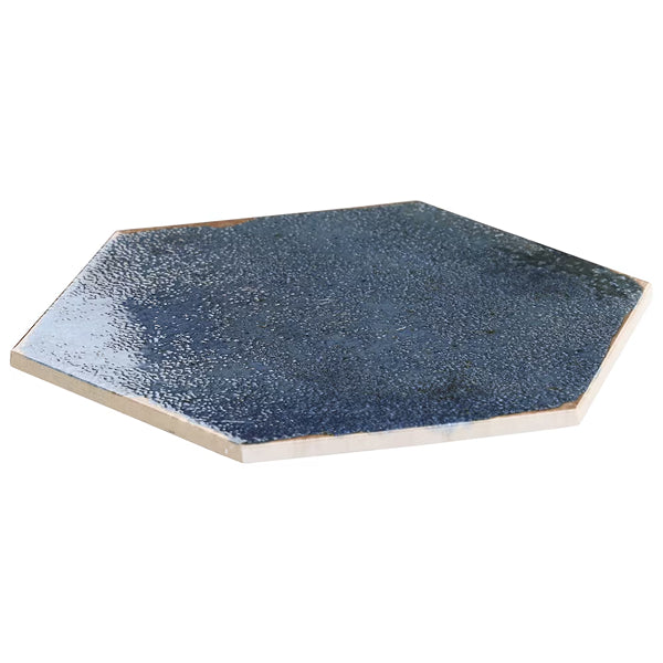 Ivy Hill Tile Mandalay Hex Blue Porcelain Tile – 0.35 inch Thick, 9.13 inch x 10.51 inch, 8.07 sq.ft/Case – Polished Hexagon Finish