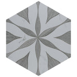 Charger l'image dans la visionneuse de galerie, Merola Tile Llama Flower Loire Silver Smoke Porcelain Tile – 0.38 inch Thick, 8.63 inch x 9.88 inch, 11.5 sq.ft/Case – Mixed Texture Floral Finish