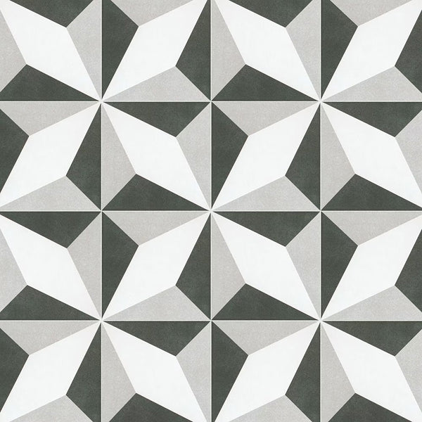 Merola Tile Twenties Diamond 7.75 inch x 7.75 inch Ceramic Floor and Wall Tile 11.11 sq ft/case – Geometric Matte Finish