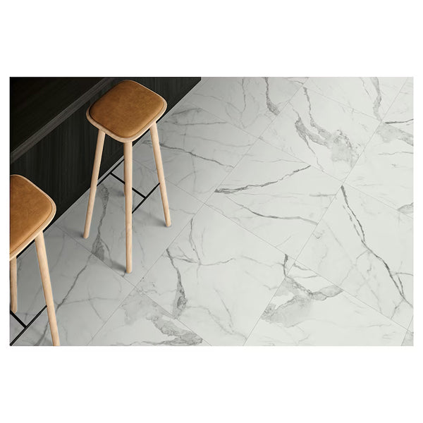 Anatolia Statuario Matte Rectified Porcelain Tile 24 inch x 24 inch – 15.5 sq. ft. per Case Large Format Marble Look Finish