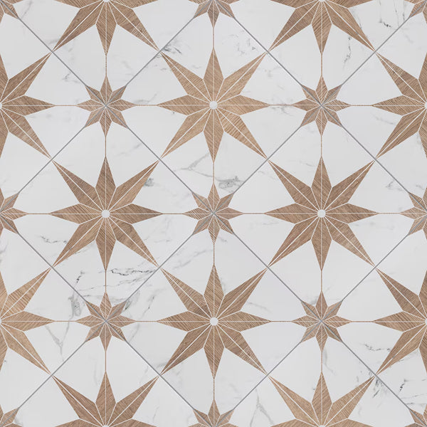 Merola Tile Llama Stella Loire Noce Porcelain Tile 0.38 inch Thick x 9.75 inch Wide – 10.88 sq. ft. Coverage – Textured Mixed Finish
