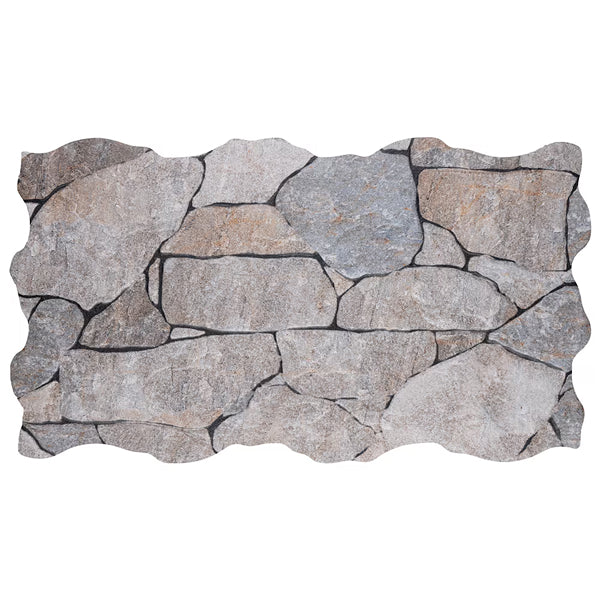 Merola Tile Sample - Masia Andorra Gris 9.75 inch x 10.37 inch Ceramic Wall Tile, Stone Look Matte Finish