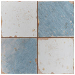 Load image into Gallery viewer, Merola Tile Artisan Damero Azul 13 inch x 13 inch Ceramic Floor and Wall Tile – 12.2 sq ft per Case, Vintage Spanish Style Stone Look Matte Finish