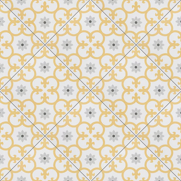 Merola Tile Daria Dandelion 9.75 inch x 9.75 inch Porcelain Floor & Wall Tile – 10.88 Sq. Ft./Case – Satin Finish