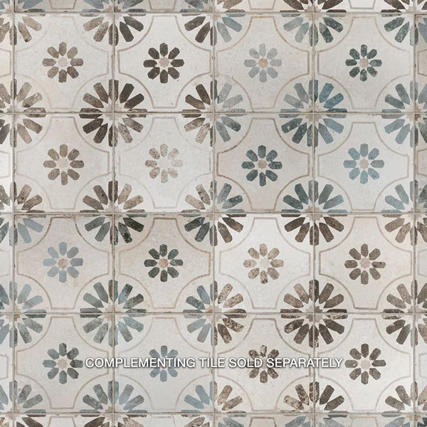 Merola Tile Kings Blume Encaustic Blue 17.63 inch x 17.63 inch Ceramic Floor and Wall Tile (10.95 sq. ft./case)
