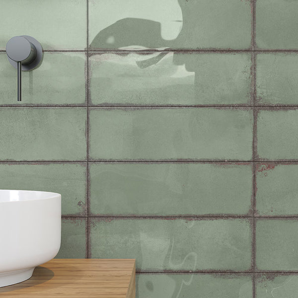 Ivy Hill Tile Santa Fe Green 3.93 inch x 11.96 inch Polished Ceramic Wall Tile (10.76 sq. ft./case)