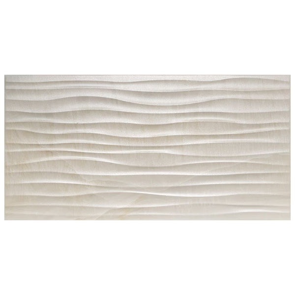 Merola Tile Deco Dubai Pearl Porcelain Wall Tile 0.31 inch Thick x 12.5 inch Wide x 24.5 inch Long – 10.96 sq. ft./Case, Textured Semi-Gloss Finish