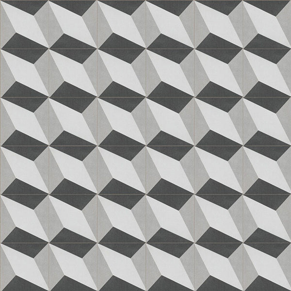 Merola Tile Twenties Diamond Mini Ceramic Floor and Wall Tile 4 inch Width 4 inch Length 12.72 sq ft/case Patterned Glossy Finish