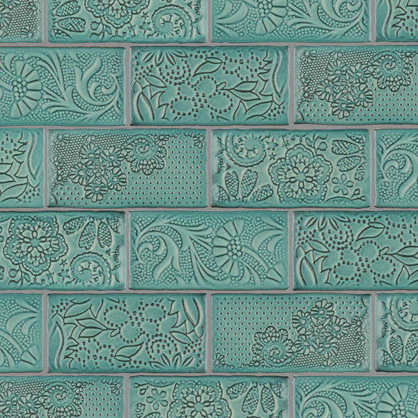 Merola Tile Antic Feelings Lava Verde 3 inch x 6 inch Ceramic Wall Tile – 4 sq.ft./case Glossy Patterned Finish
