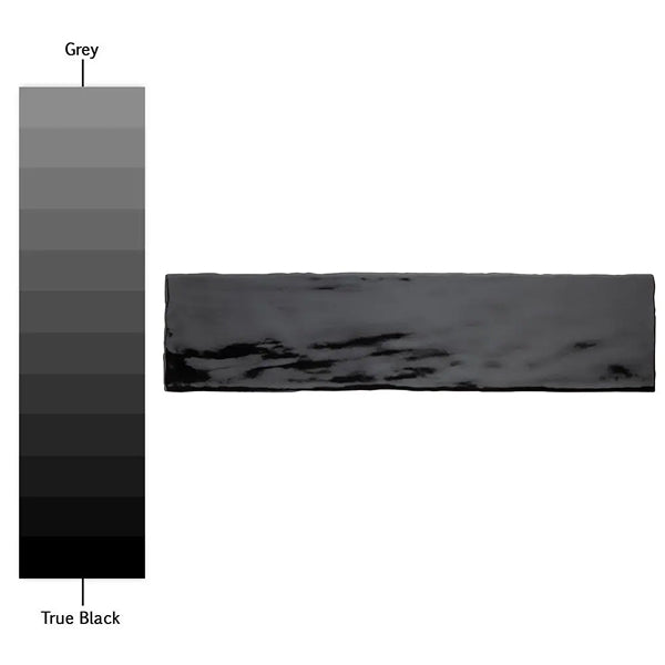 Merola Tile Chester Nero Ceramic Wall Tile 0.35 inch Thick 3 inch Wide 5.72 sq ft/case Glossy Subway Finish